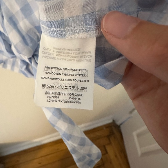 EUC - Madewell Blue Gingham Tie Back Button Shirt - Picture 4 of 4